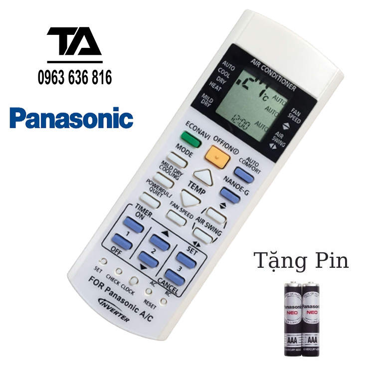 Remote máy lạnh panasonic a75c3208 ✔ điều khiển điều hòa panasonic