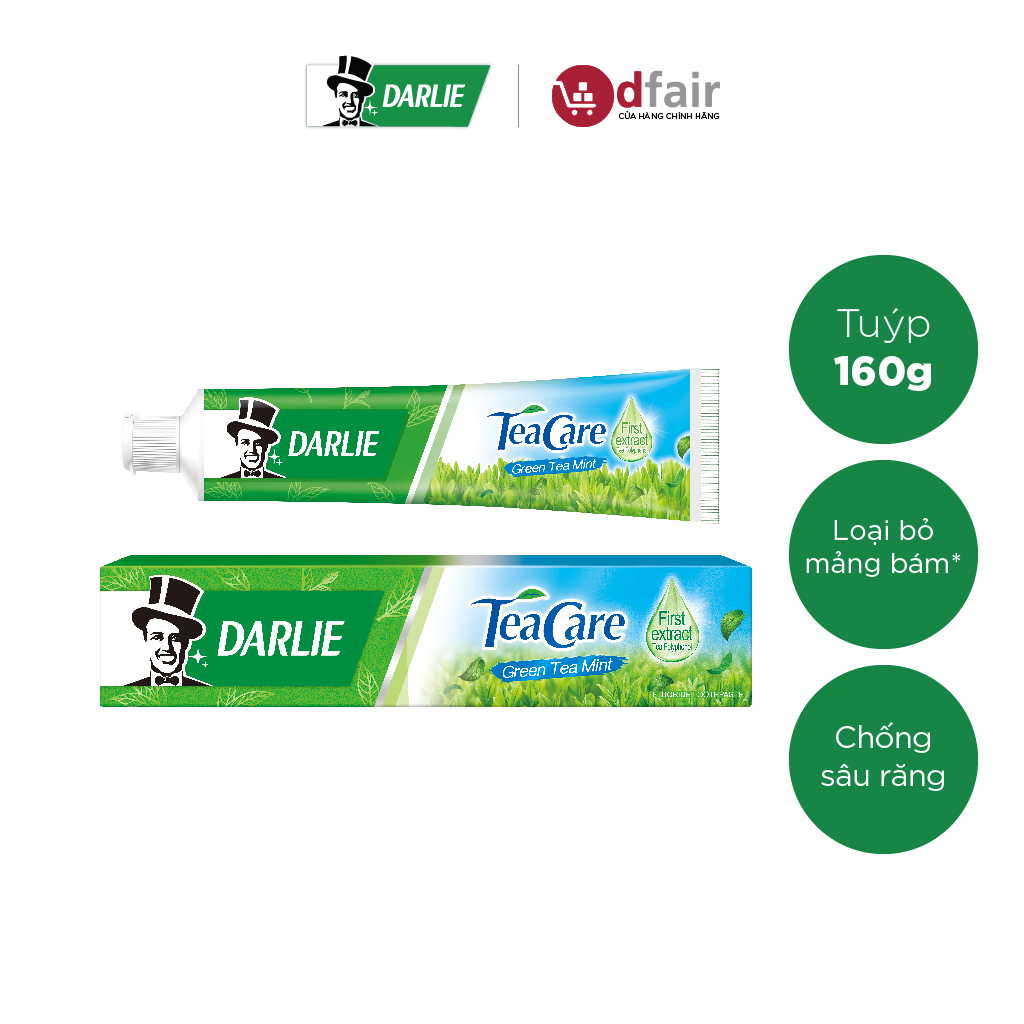 Kem đánh răng darlie tea care _ green tea mint 160g