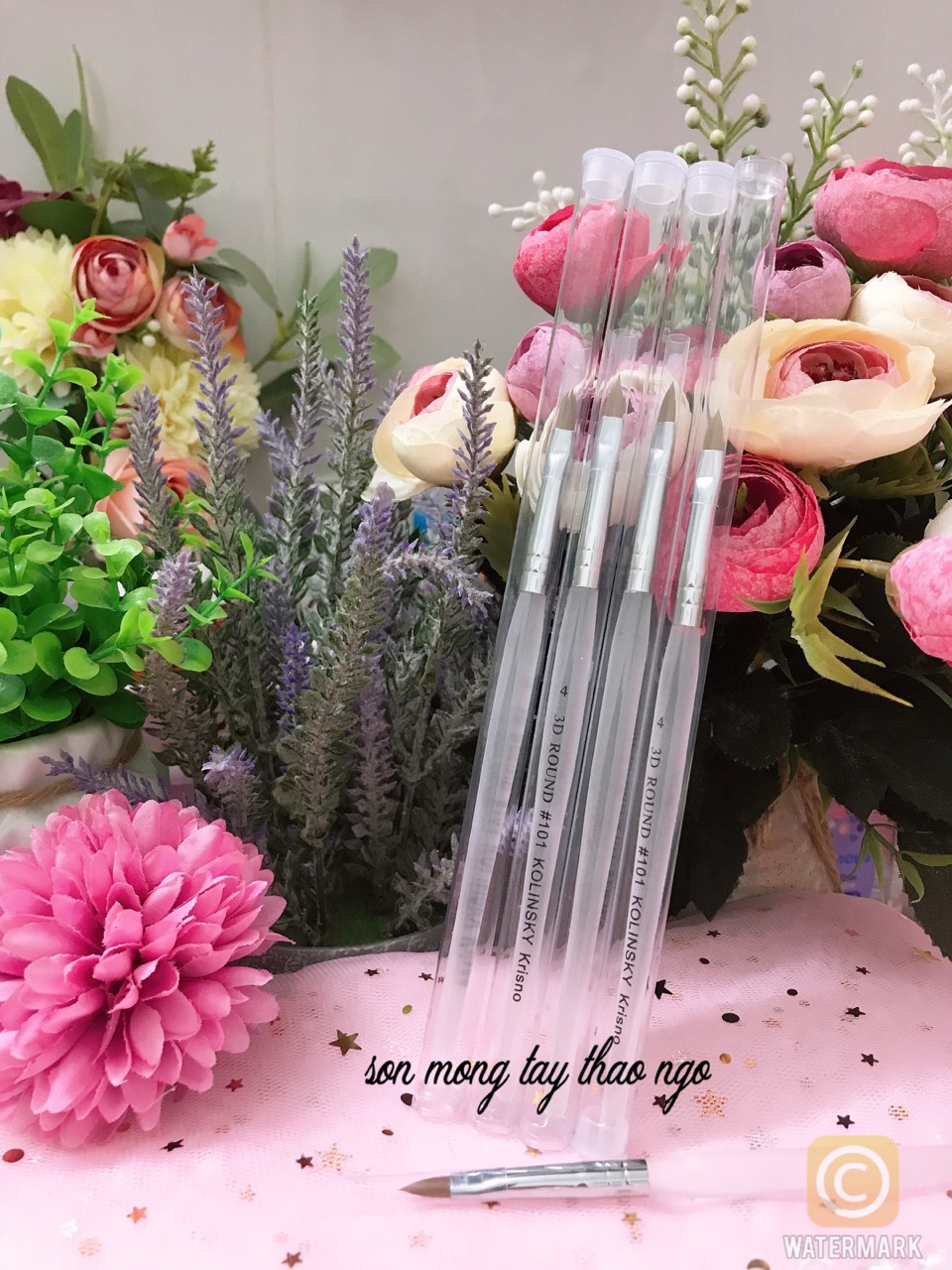 Cọ đắp hoa cán trong hàng loại 1 dành cho Nail