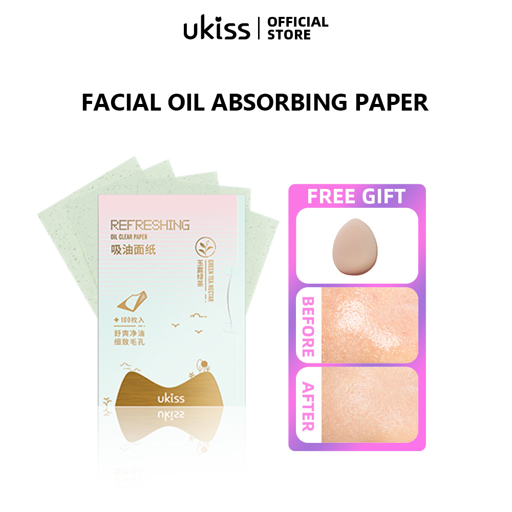 Giấy Thấm Dầu UKISS Làm Sạch Da Mặt Lỗ Chân Lông Kiểm Soát Dầu Và Loại Bỏ Dầu (1 Gói Bao Gồm 100 Miếng)