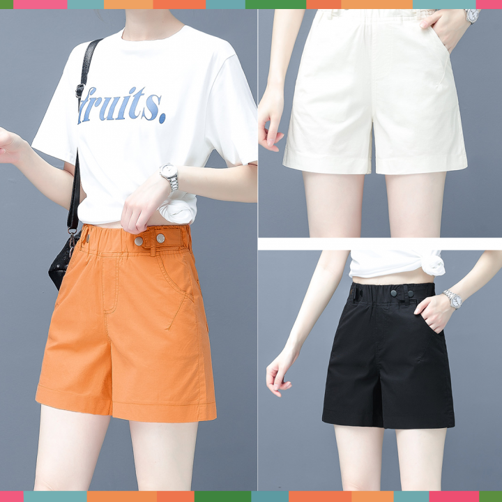 Quần sooc nữ,quần đùi nữ cạp chun chất kaki lên fom siêu xinh ( 40>68kg )QS11