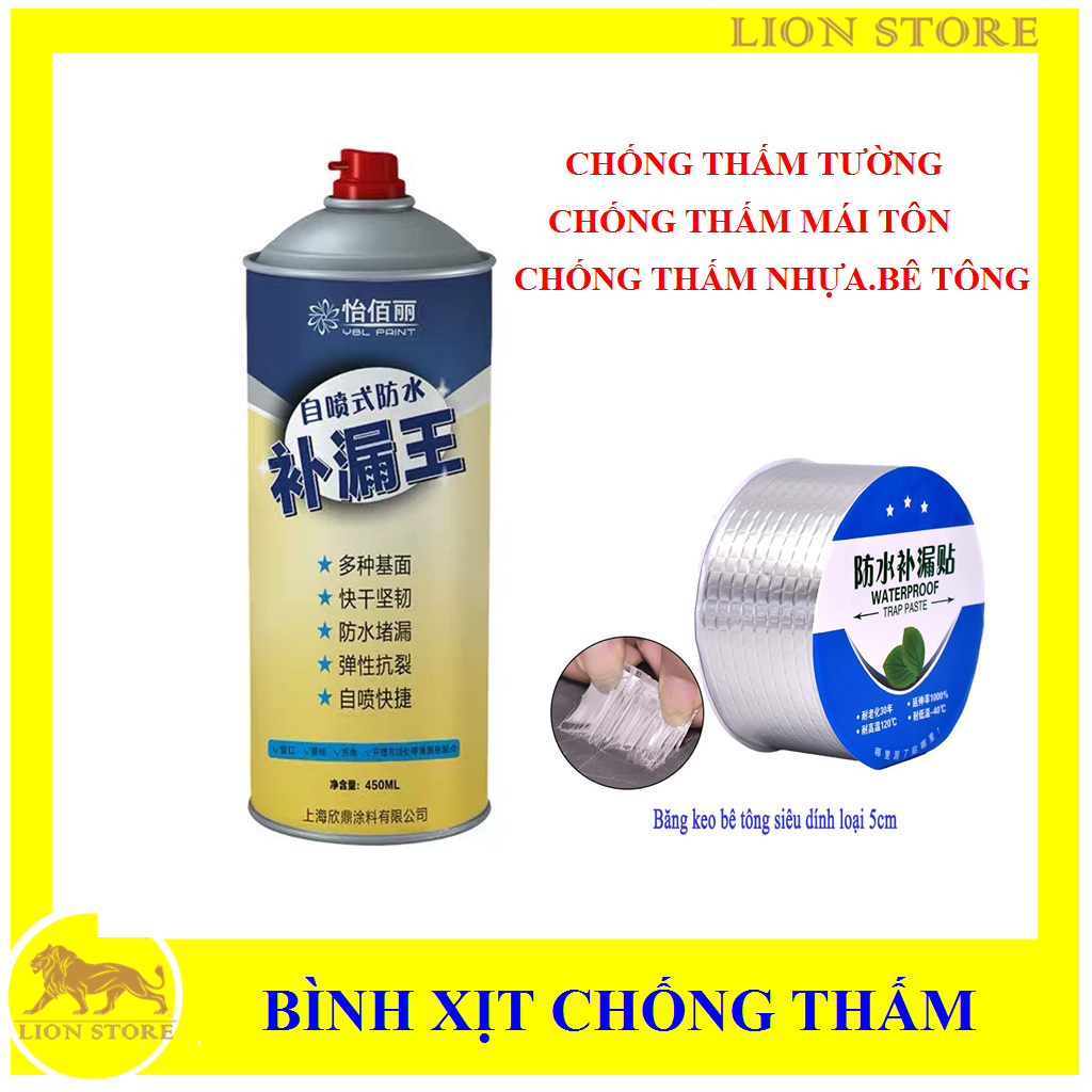 Bình Xịt Chống Thấm Chống Dột YBL PAINT- Chú Ý Sản Phẩm Có 2 Loại - Bình Xịt và Keo Dán Bê Tông