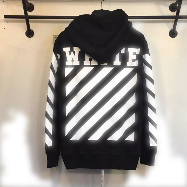áo hoodie BLACK OFF WHITE phản quang, áo hoodie white off black phản quang
