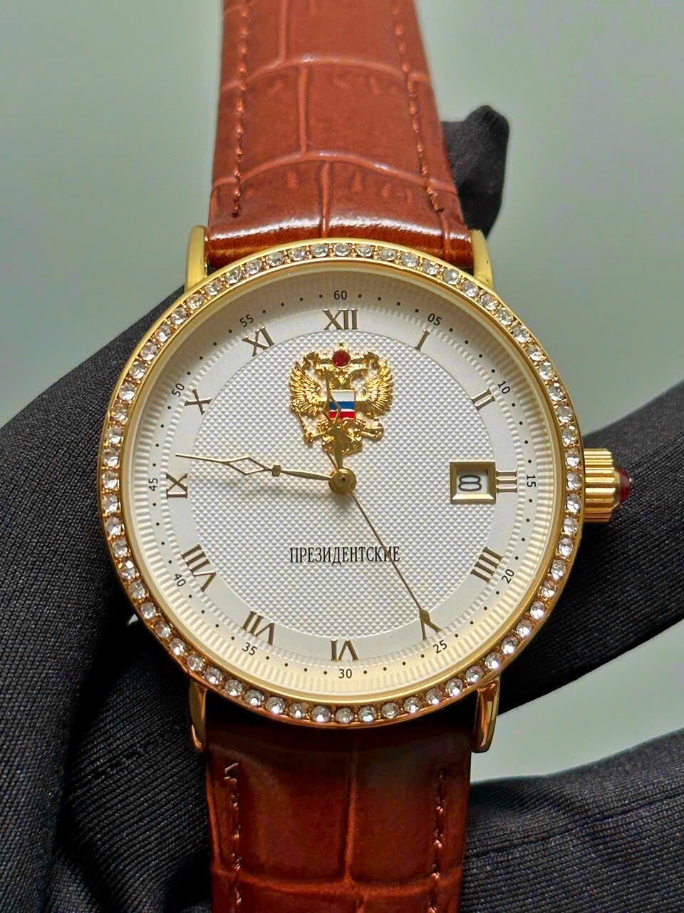 Đồng Hồ Nga Poljot President Mặt Tròn Đính Đá, Máy Automatic