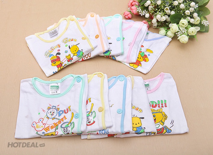 [HCM]Áo Sơ Sinh Cho Bé - 5 Áo Tay Ngắn + 05 Áo Tay dài  hiệu Bossini ( 3-11 ký)