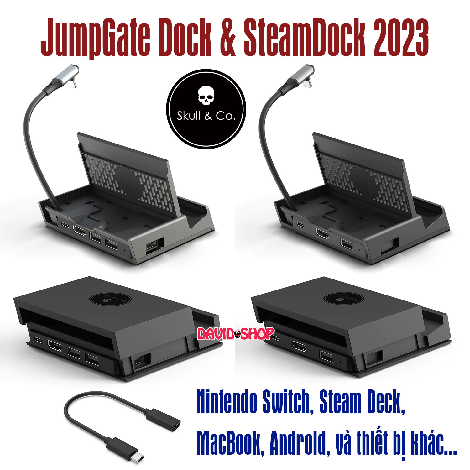 Skull & Co. - SteamDock & Jumpgate Dock cho Steam Deck, Nintendo Switch, smartphone, MacBook...