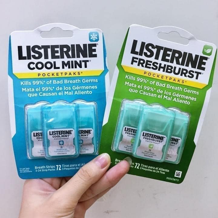 vỉ 3 hộp 72 miếng ngâm listerine