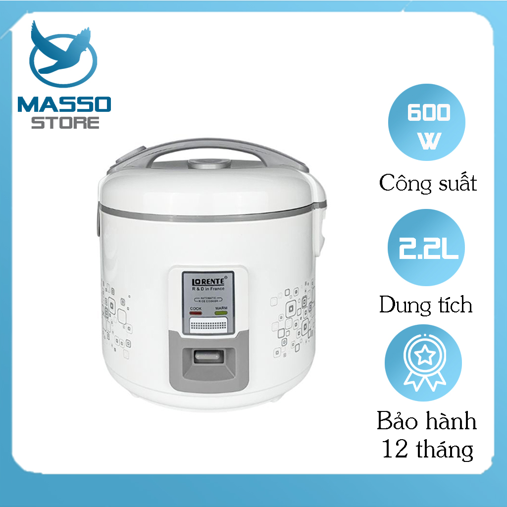 Nồi cơm điện chống dính Lorente LT-822, dung tích 2.2L - Nồi cơm điện cao cấp - Thiết kế sang trọng và mang kiểu dáng Châu Âu.