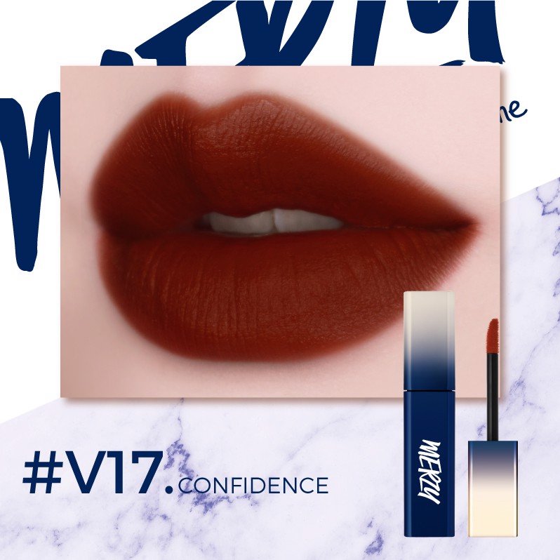 Son siêu lì mỏng nhẹ Merzy Velvet Tint Vỏ xanh - Màu V17