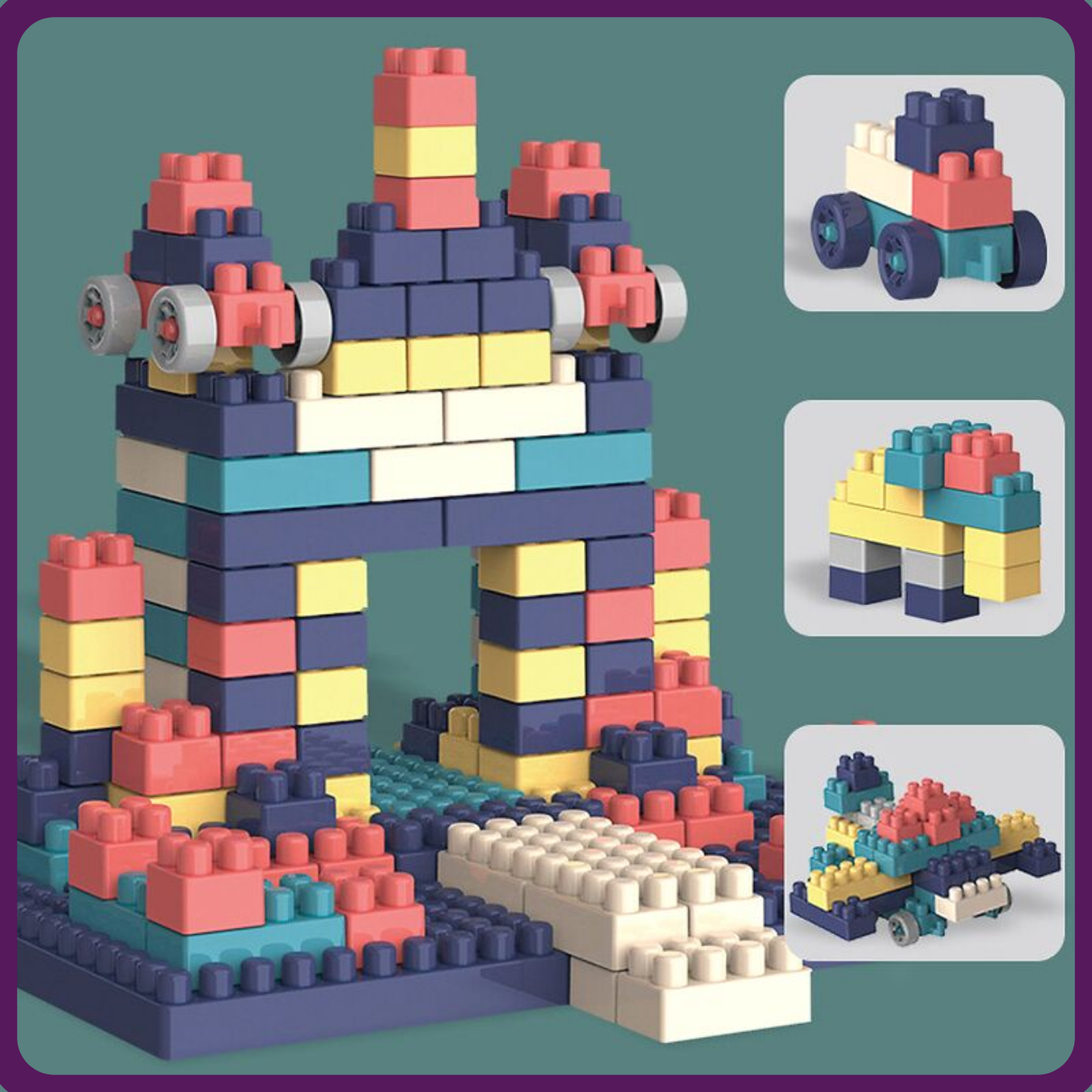 Bộ xếp hình lego 520 chi tiết, Đồ chơi thông minh lắp ghép phát triển trẻ