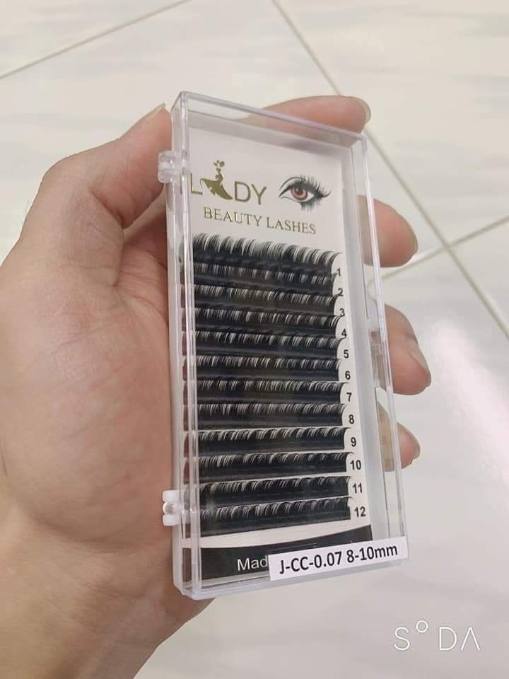 1 khay mi hoa hồng đen dùng nối mi