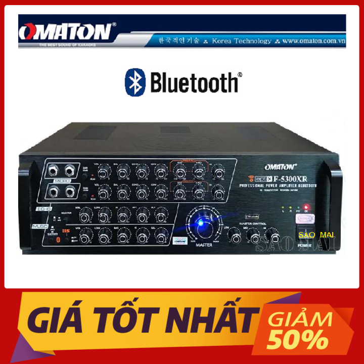Ampli Karaoke Bluetooth cao cấp Omaton F-5300XR thiết kế phong cách Hàn Quốc - Bảo hành 12 tháng - Tặng 2 chống lăn Micro