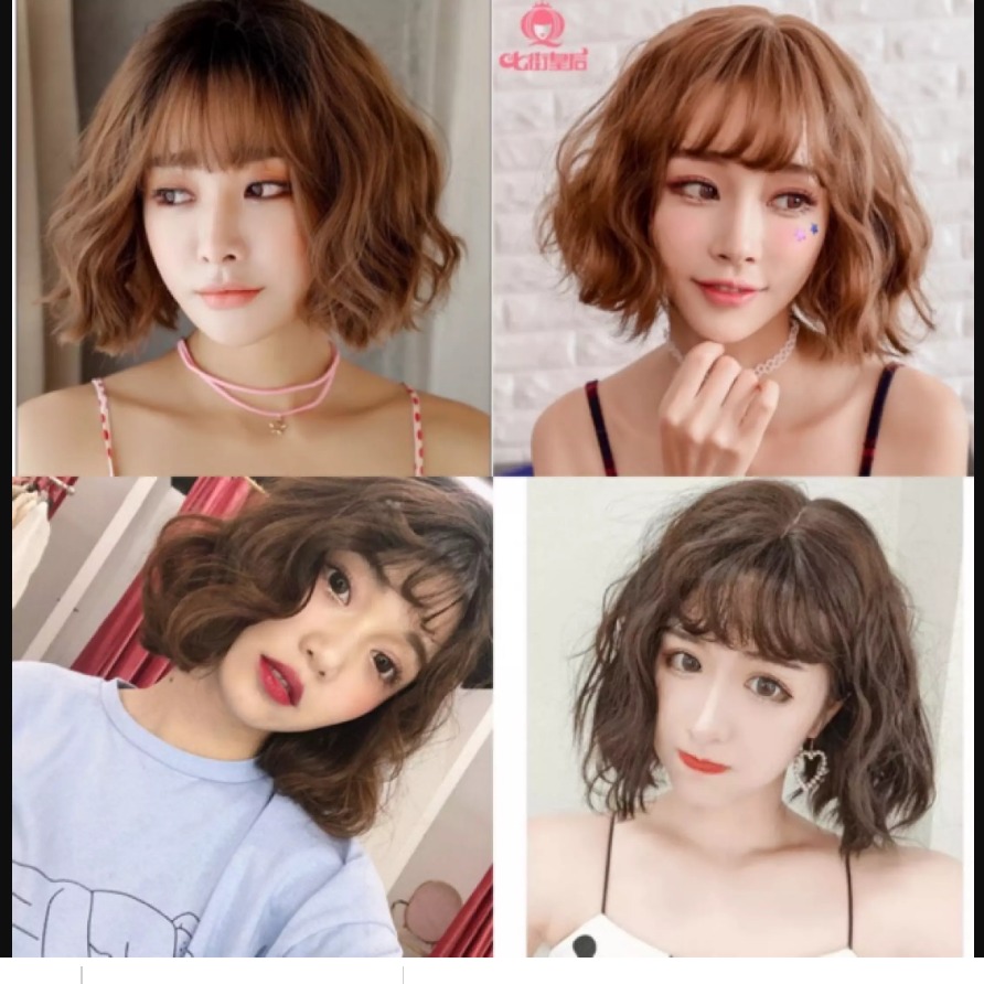 🎁TÓC NGUYÊN ĐẦU🎁 SÓNG XÙ NGẮN LƯỚI HOA CAO CẤP TẶNG LƯỚI TRÙM