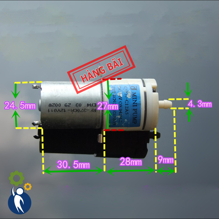 Máy Bơm Oxy 12V, tặng kèm ống dây cao su và đá sủi oxy