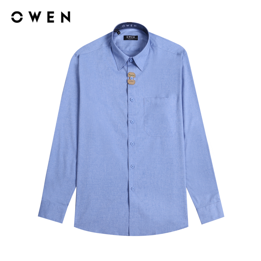  OWEN - Áo sơ mi dài tay Regular Fit AR230261DT màu Xanh chất liệu Bamboo 