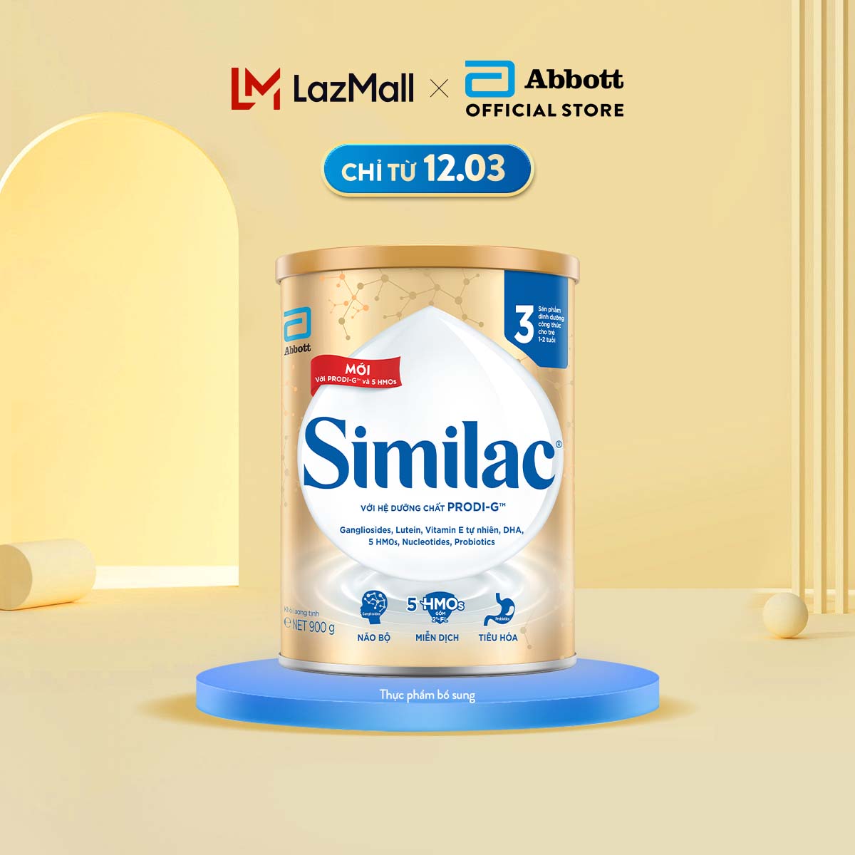 Sữa bột Similac 3 900g đột phá dinh dưỡng 5G mới cho trẻ từ 12 tuổi miễn dịch khỏe nhanh trí tựa "5G"