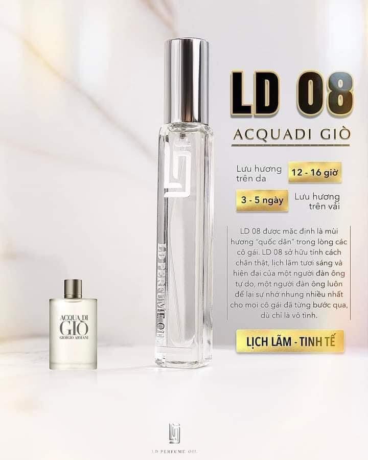 Nước hoa nam ld08 acquadi giò 12ml - ld perfume oil