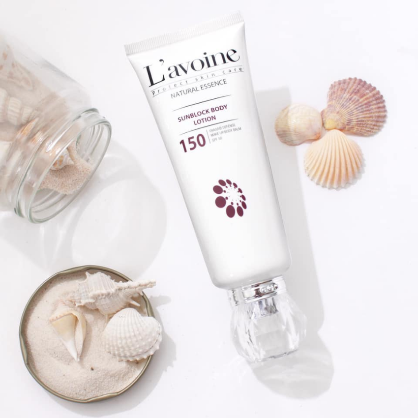 KEM CHỐNG NẮNG SUNBLOCK BODY LOTION WHITENING LAVOINE - BẢO VỆ DA SUỐT 12 TIẾNG, SPF 50+