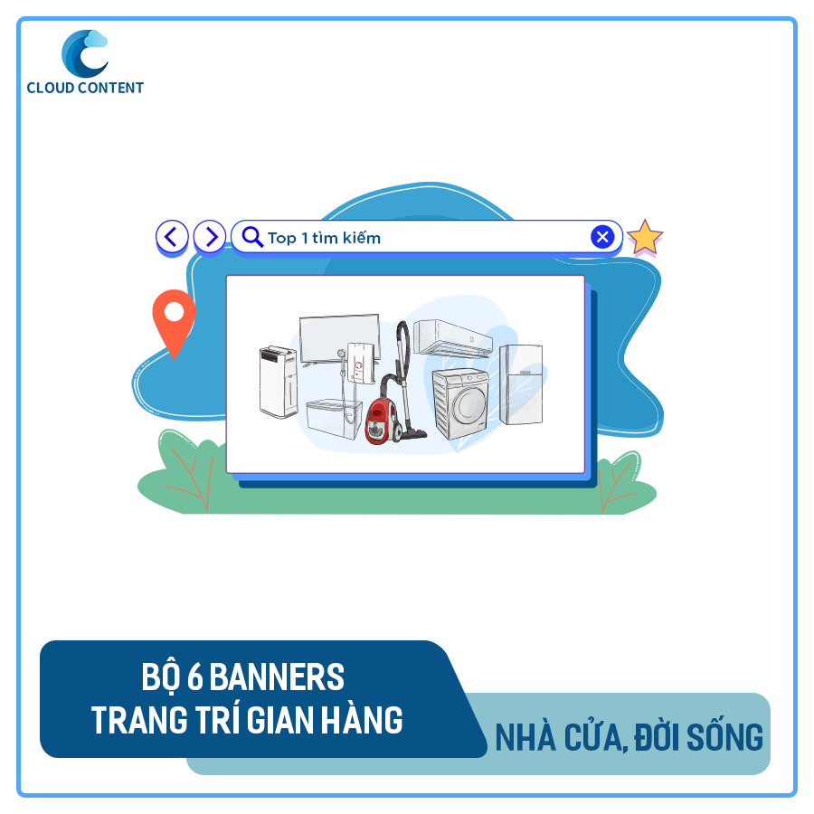 Bộ 06 banners trang trí gian hàng - Ngành hàng Nhà cửa & đời sống - Cam kết ảnh đẹp, thời gian gửi ảnh nhanh chóng và hỗ trợ bán hàng online hiệu quả