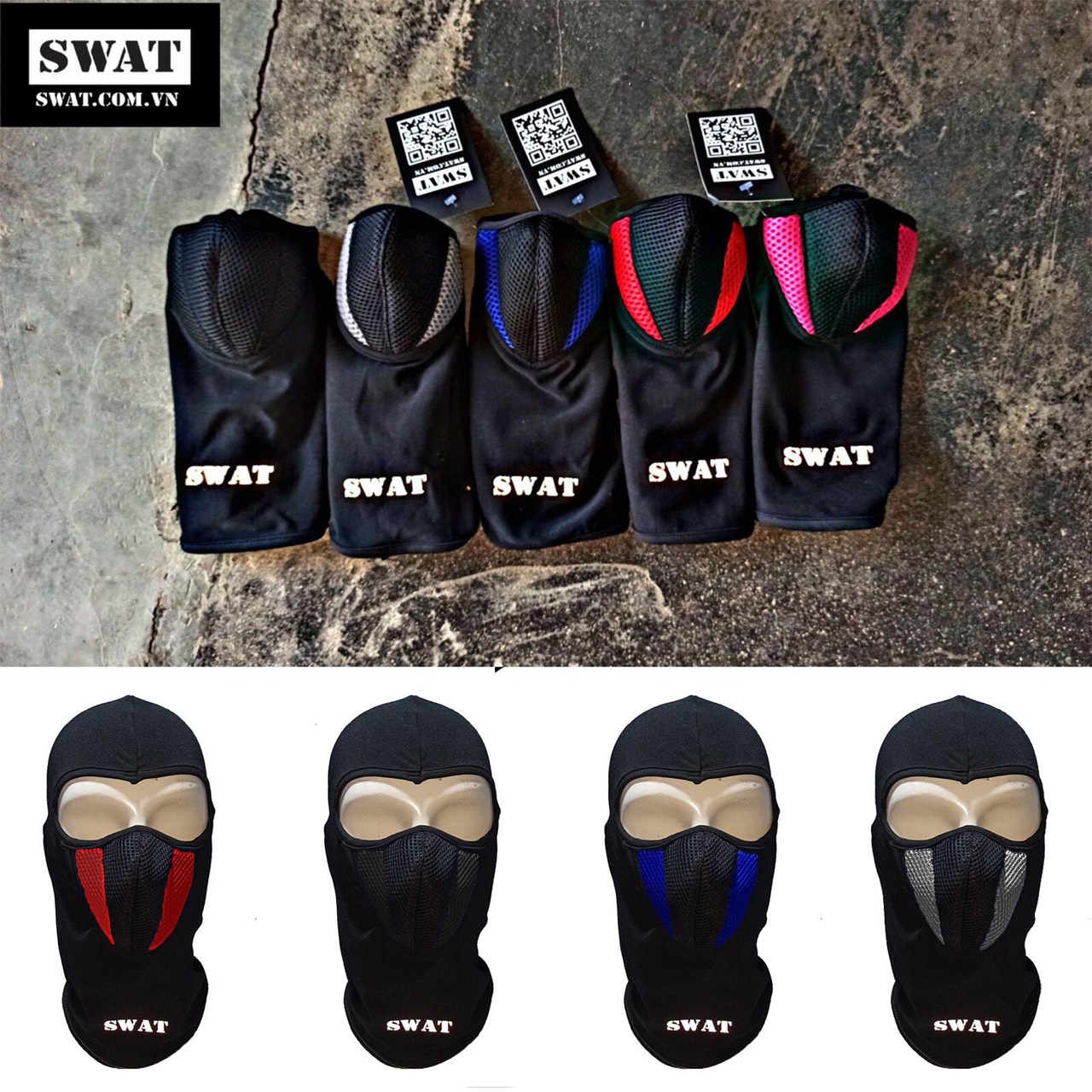 [VIEDEO THỰC TẾ] Khăn trùm đầu Swat X2 3 lớp vải lưới thoáng khí cao cấp - Nhiều màu