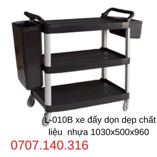 Xe dọn đồ thức ăn đa năng, xe đẩy thu dọn thức ăn bằng nhựa, xe đẩy dọn bàn , xe đẩy phục vụ nhà hàng