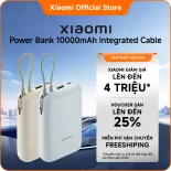 Xiaomi Power Bank 10000mAh (Integrated Cable) Kích thước nhỏ có thể bỏ túi để bạn có thể mang theo