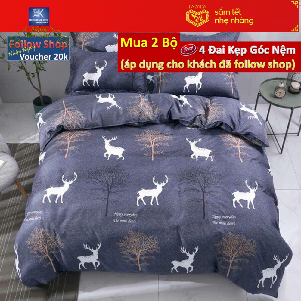 Drap và gối poly mẫu tuần lộc