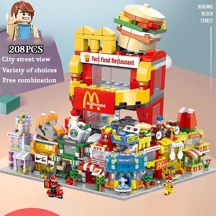 Bộ Đồ Chơi Lego Lắp Ráp Mô Hình cửa hàng đường phố