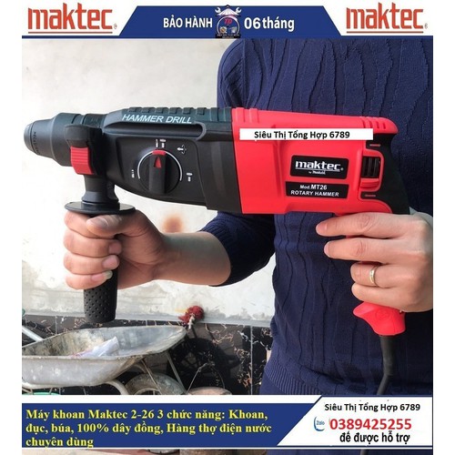 Máy khoan, máy khoan bê tông maktec 2-26 - 900w - 3 chức năng: khoan, đục, búa