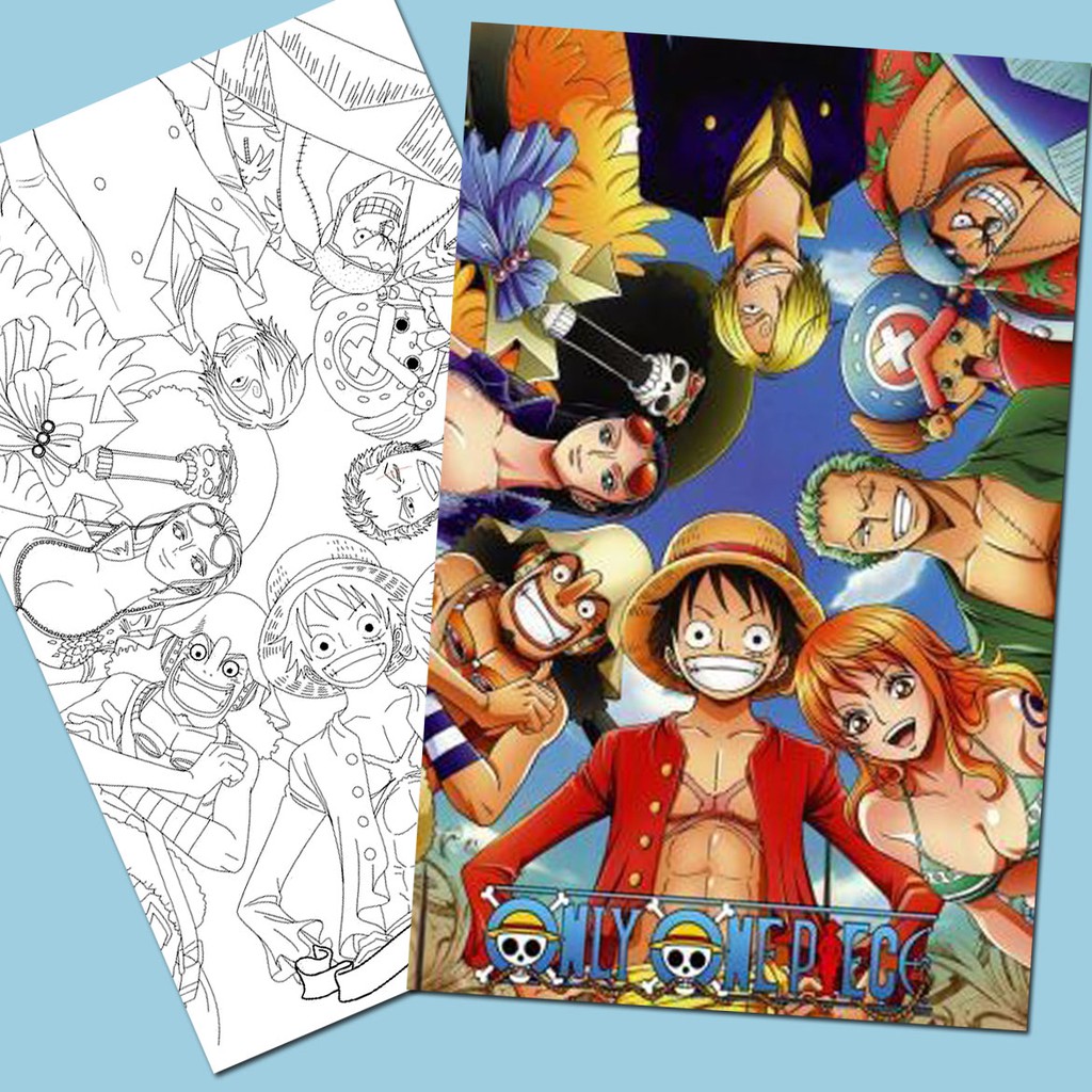 Line Art Tranh tô màu Anime One Piece được chọn mẫu - Dành cho các Fan của  One Piece yêu thích sáng tạo 