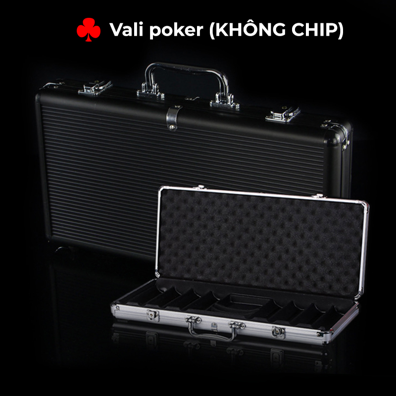 Valy đựng phỉnh poker ( chip poker ) vali sức chứa 300 chip, chất liệu bền đẹp không gỉ, 3 màu sắc