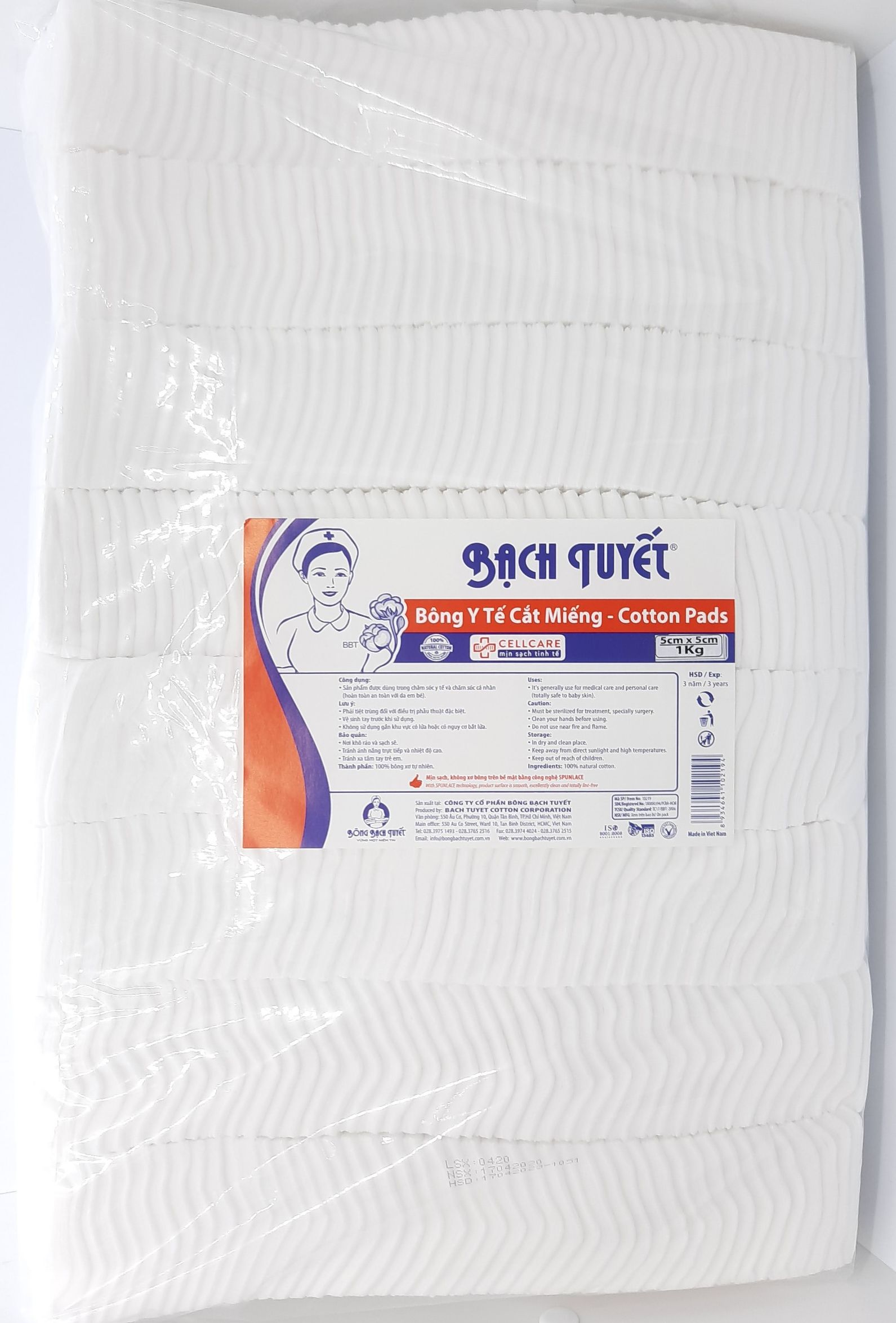 [HCM]BÔNG CẮT 5x5CM - 1KG BÔNG BẠCH TUYẾT