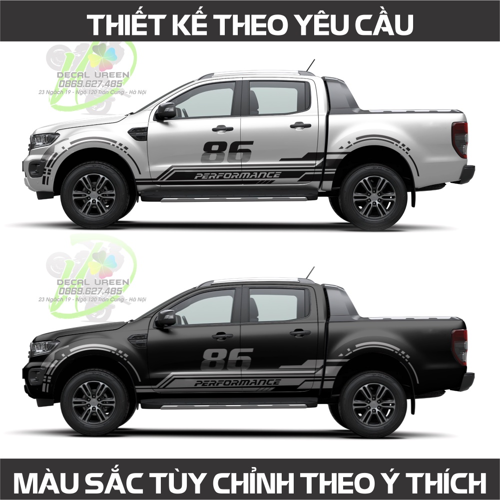 Tem xe ranger mẫu 003 - tem xe bán tải đẹp
