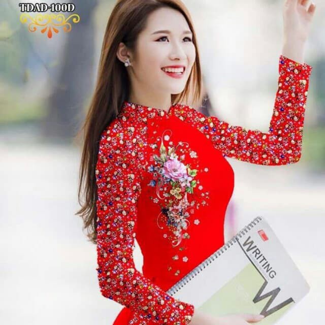 Set áo dài may sẵn kèm quần