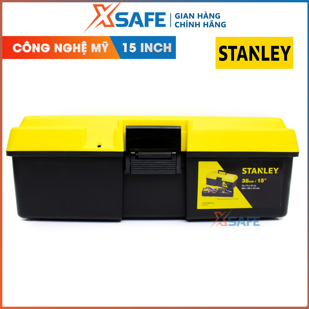 Hộp dụng cụ stanley stst73697-8 15 inch hộp đựng dụng cụ stanley chất liệu nhựa mỏng nhẹ, có tay xách chức năng tiện lợi –