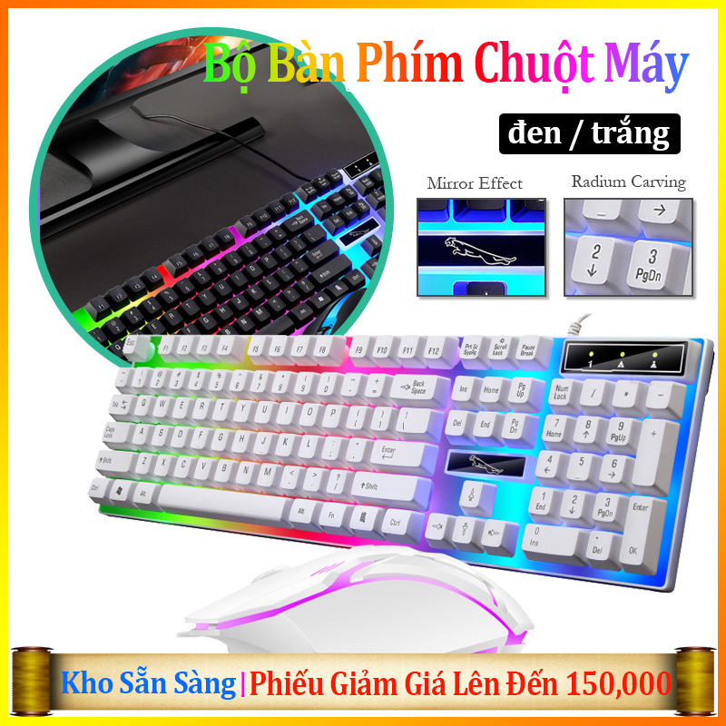 Bộ bàn phím chuột máy tính có dây giả cơ g21b chuột gaming rgb,combo bàn phím chuột sử dụng máy tính bàn