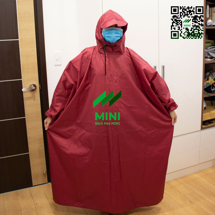 Áo mưa vải dù cao cấp bít kín không xẻ tà (Áo mưa chui) kích thước to giúp che kín người, bảo vệ hoàn toàn kể cả những tia nước bắn từ hai bên xe