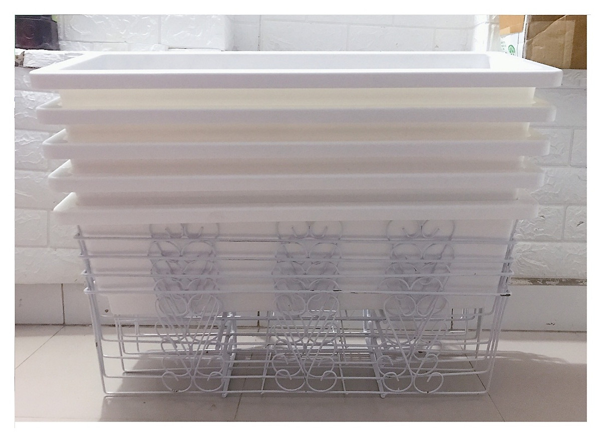 Combo chậu và giá sắt 67x24x19cm chậu trồng cây