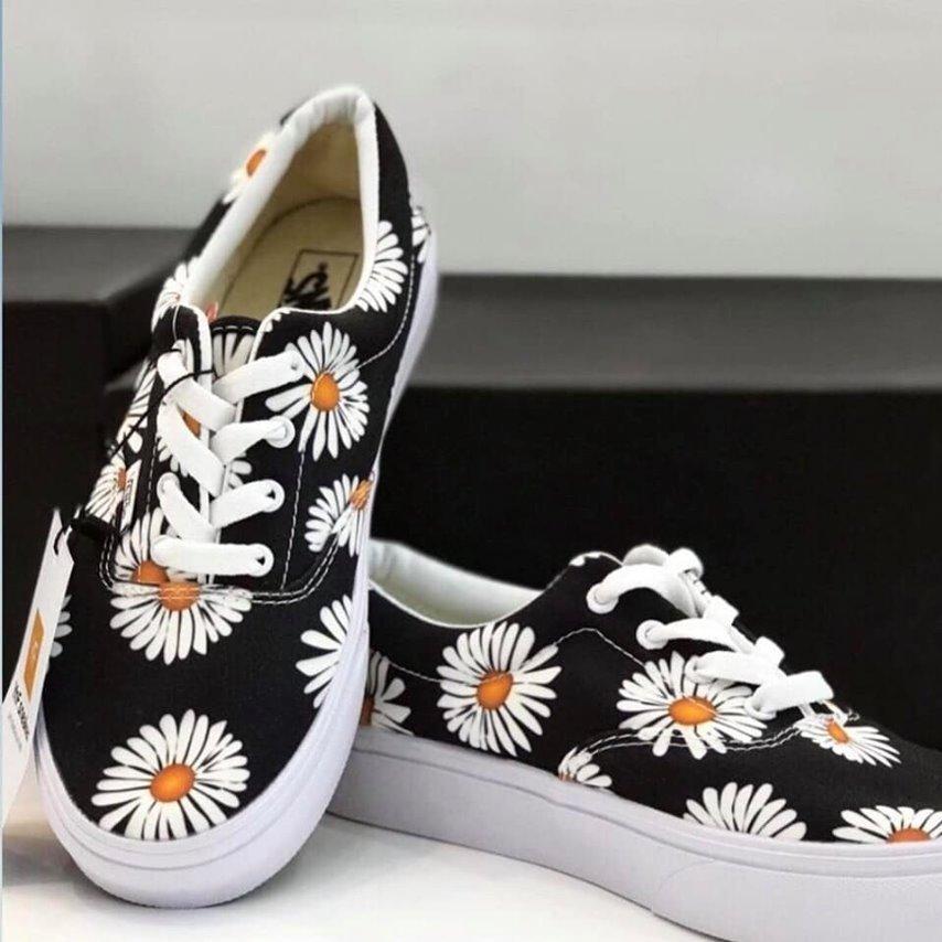 [Full Box+ Tặng Hộp] Giày Thể Thao nam nữ thời trang Vans. hoa cúc