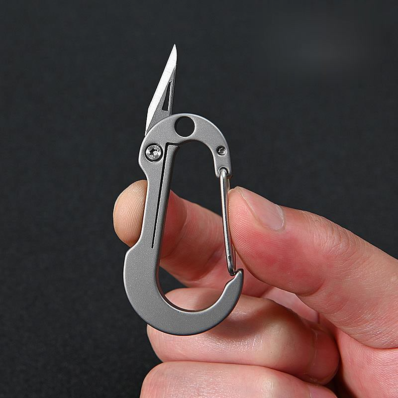 Dao nhỏ và móc khóa hợp kim titan đa chức năng, dao mở hộp cầm tay edc mini, dao tiện dụng, sắc bén