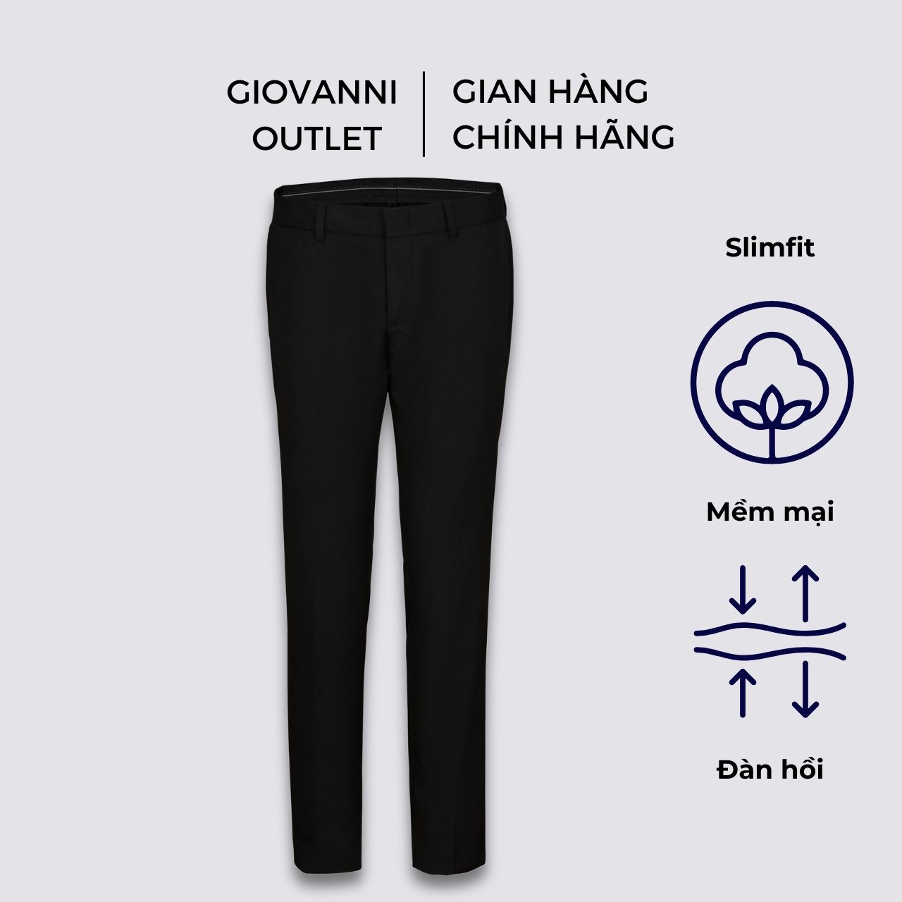 Quần Âu Nam GIOVANNI Dáng Dài Slimfit GPT0080-2