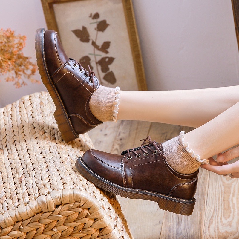 Giày Oxford đế 3cm kiểu dáng phương Tây giày nữ Hot 2022