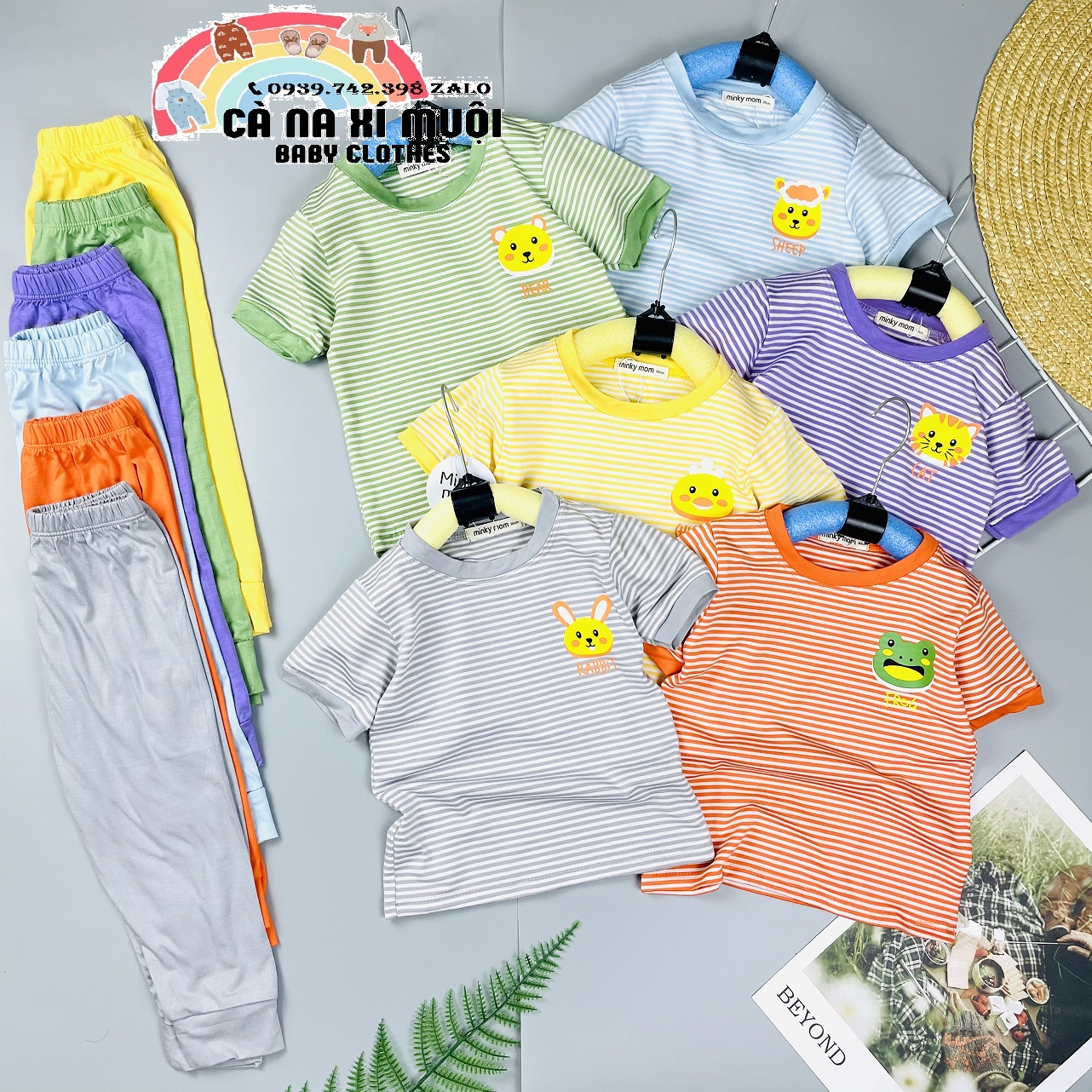 💖FULLSIZE(7-26KG)💖Bộ Minky Mom CaNa's Cộc Tay Quần Dài Hàng Chuẩn Dể Thương Cho Bé Gái Bé Trai, Đủ Màu