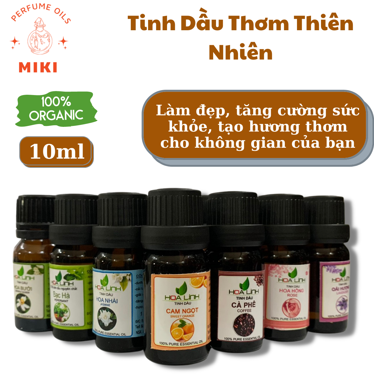 Tinh Dầu Thiên Nhiên Nguyên Chất Tinh Dầu Thơm Phòng Khử Mùi 10ml - MiKiStore - 100% Tinh Dầu Nguyên Chất An Toàn Cho Sức Khỏe Giúp Bạn Sảng Khoải Mỗi Ngày