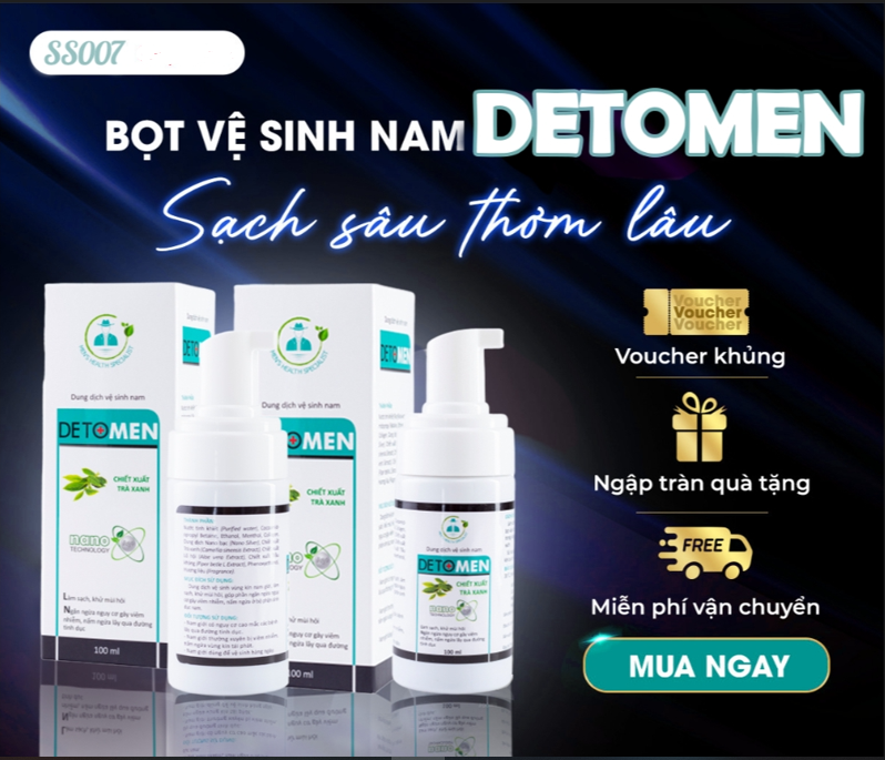 Dung dịch vệ sinh nam Detomen - Bọt vệ sinh nam giới Detomen 100ml