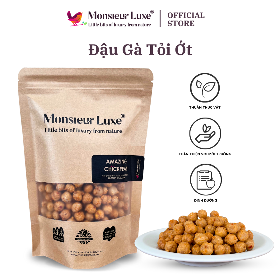 Đậu gà tỏi ớt monsieur - chất xơ hoà tan hỗ trợ tiêu hoá và hỗ trợ giảm cân