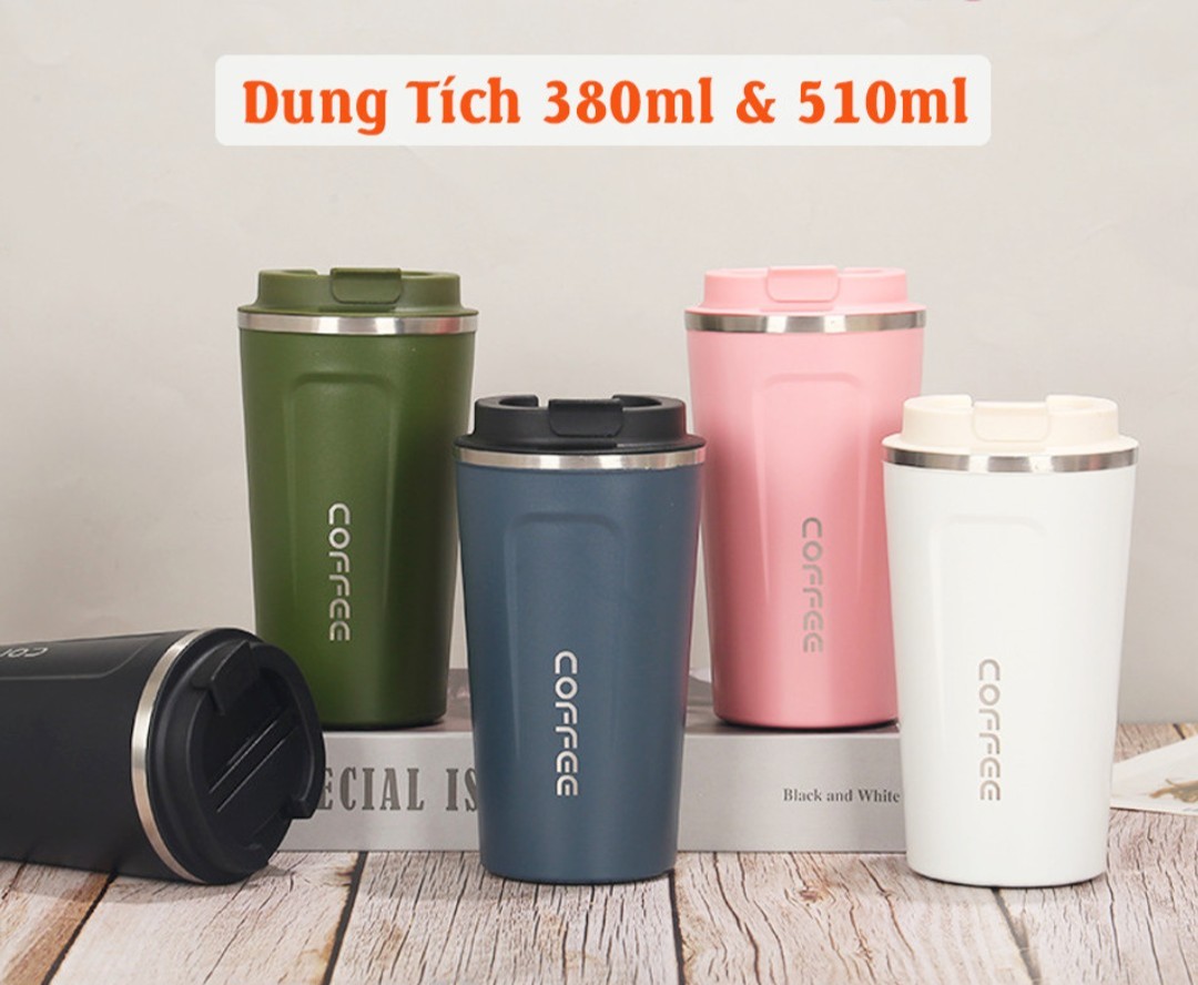 Ly giữ nhiệt đựng coffee tea lõi inox 304 cao cấp dung tích 380ml và 510ml - Cốc giữ nhiệt sơn tĩnh điện siêu bền, ly giu nhiet, ly coffee