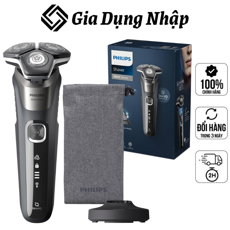 Máy cạo râu philips seri 5000, máy cạo râu philips chính hãng, máy cạo râu khô và ướt, kèm máy cắt tỉa ria mép, lông mũi, philips shaver, xoay 360 độ, nhập đức, bảo hành 12 tháng
