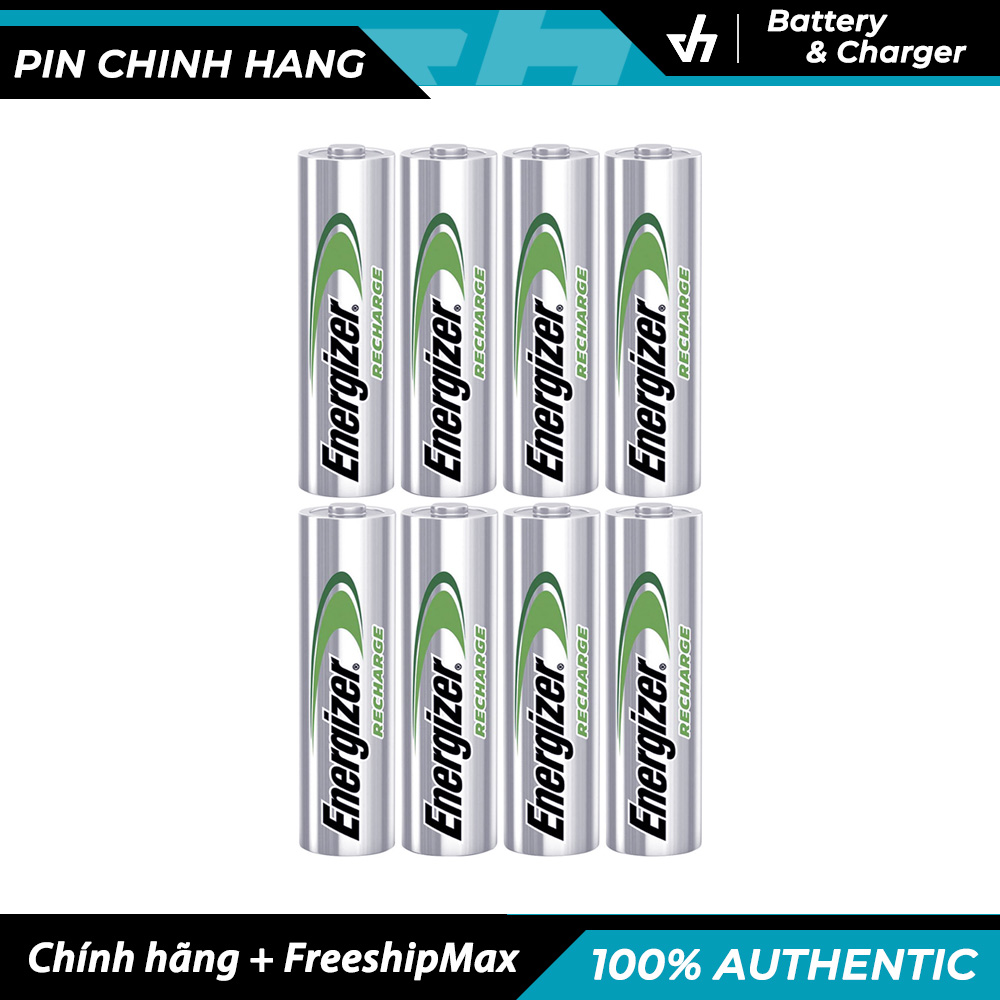 Bộ 8 pin sạc energizer tray 2000mah - pin aa size chuẩn điện áp 1.2v tương thích tốt