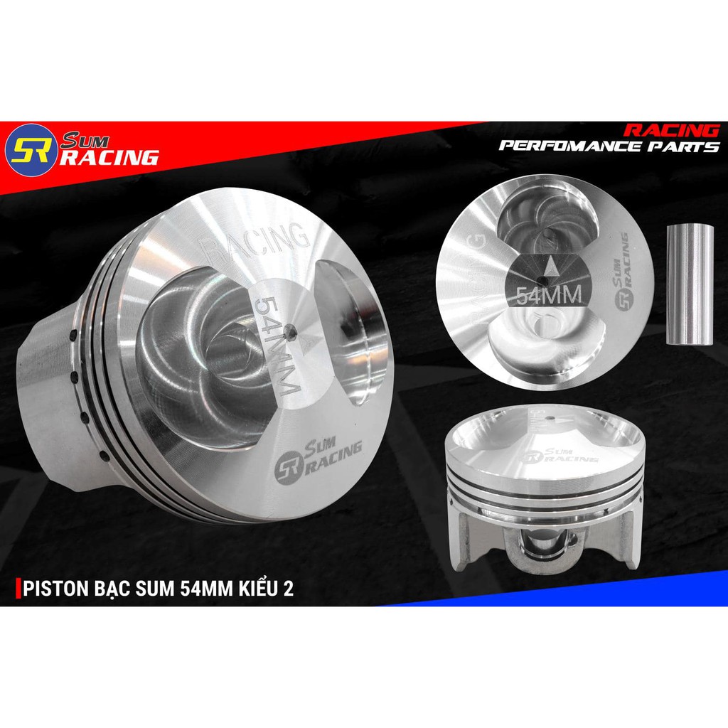 Trái Piston fom Nén Sum racing T-Power 54mm 56mm Đầu Cao Dream, Wave, Sirius